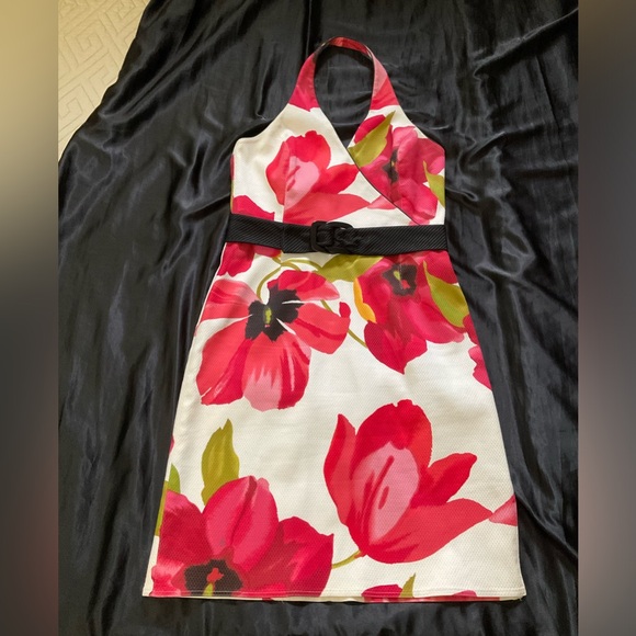 DAVID MEISTER Floral Halter Cocktail Dress - Picture 2 of 8